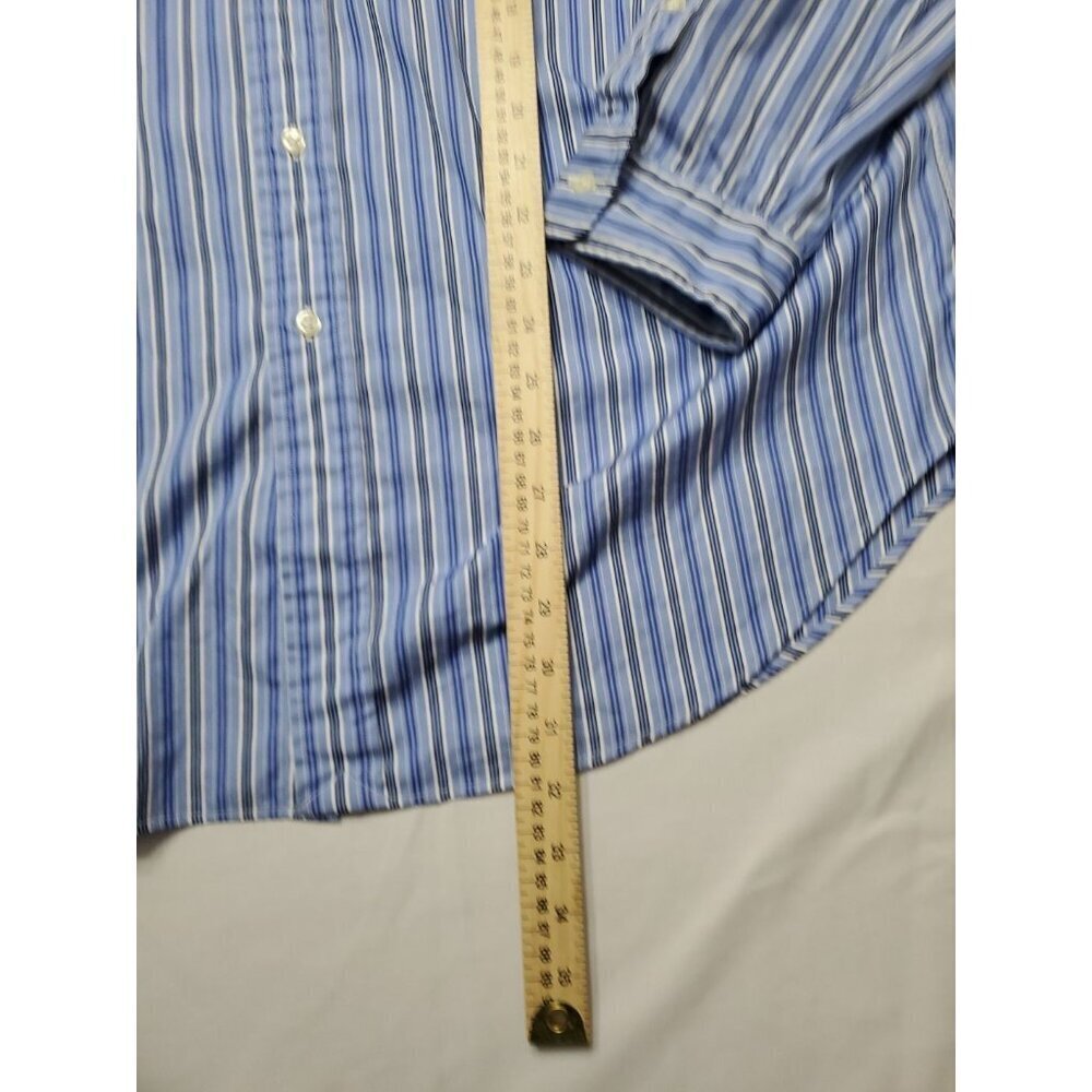 Ralph Lauren Adult Mens XL Blue Striped Classic Fit Long Sleeve Button Up Shirt - Picture 2 of 9
